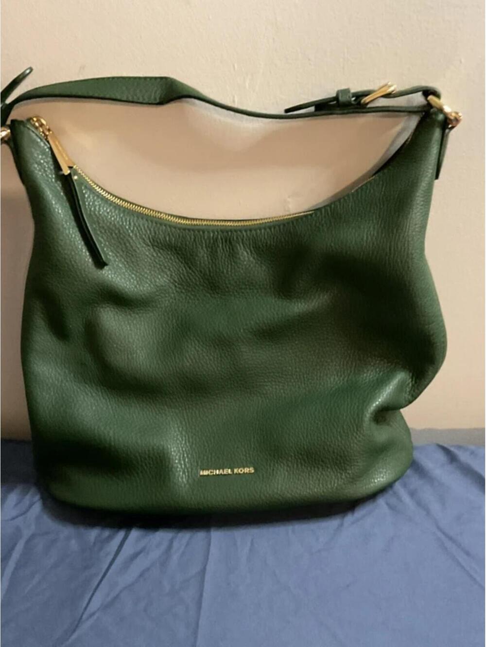 Michael Kors Emerald green Lupita large leather hobo bag - Picture 12 of 13